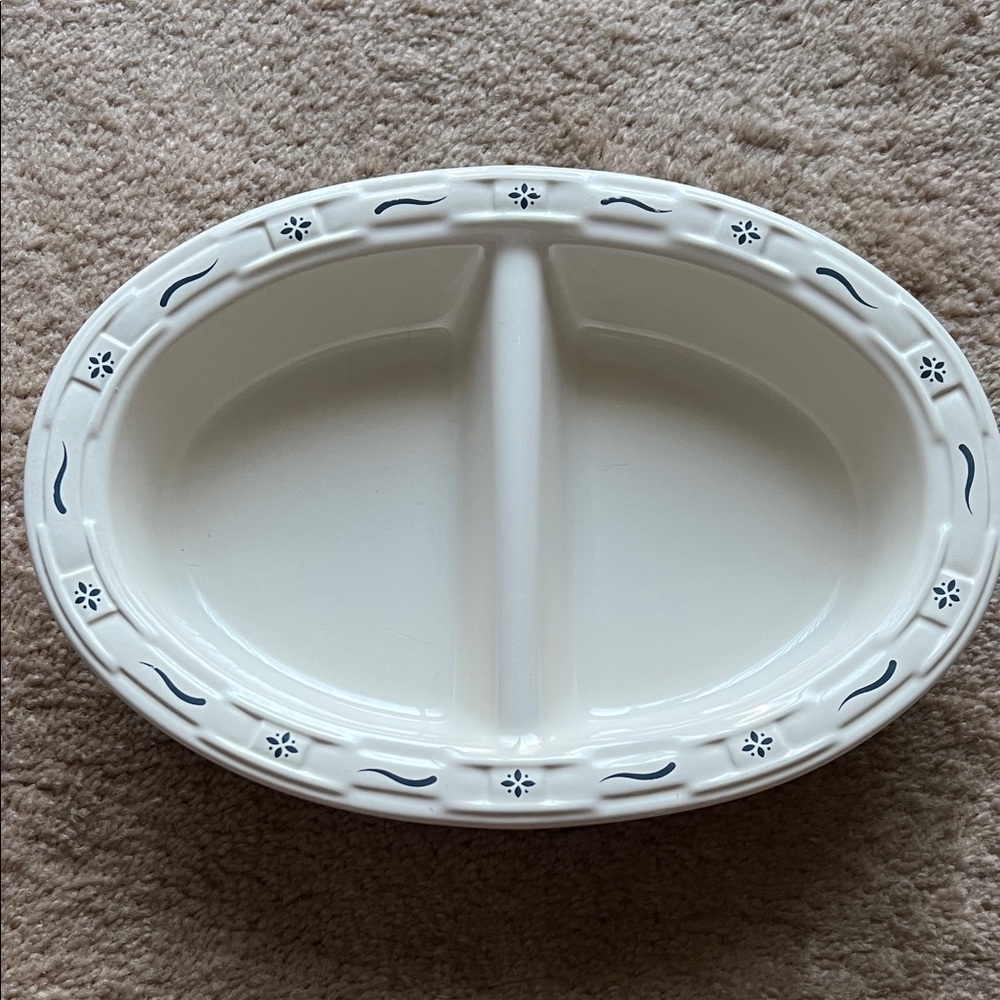 Longaberger Divided Serving Bowl